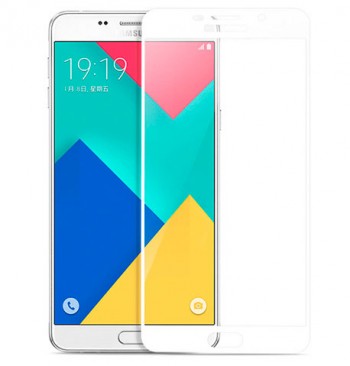 Защитное стекло Samsung A7-2016/A710 Full Screen белое