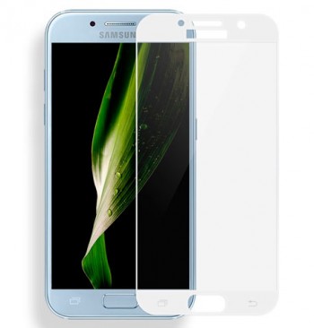 Защитное стекло Samsung A7 2017/A720 Full Screen белое