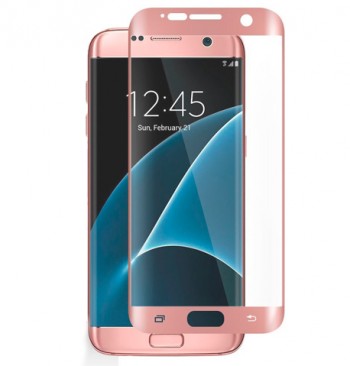 Защитное стекло Samsung S7 Edge/G935 3D Full Screen розовое