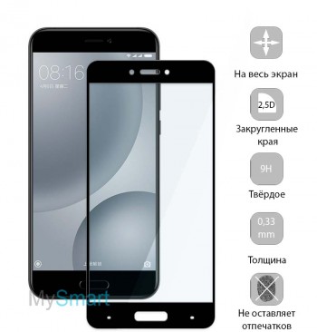 Защитное стекло Xiaomi Mi5c Full Screen черное