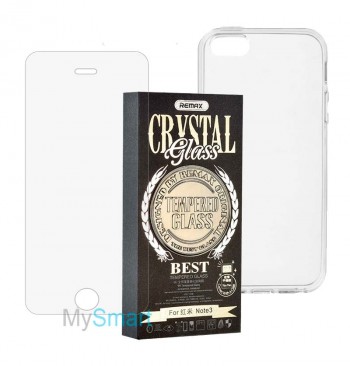 Защитное Стекло Remax Crystal Set iPhone 5 (стекло + чехол)