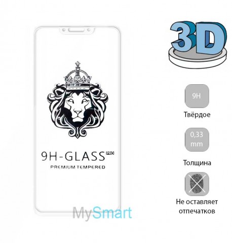 Защитное стекло 3D Huawei P Smart Plus/Nova 3i белое