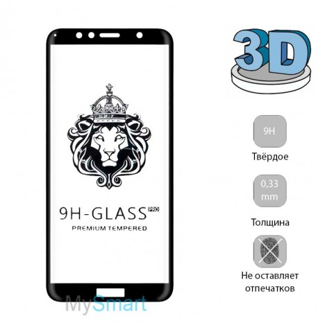 Защитное стекло 3D Huawei Y6 (2018) черное