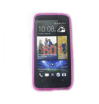 Силиконовый чехол HTC 601 розовый