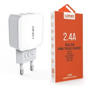 Сетевое зарядное устройство Ldnio charger A2202 +cable lightning