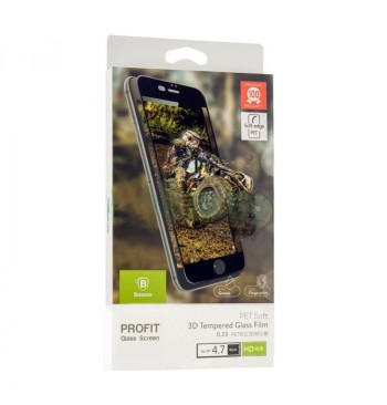 Защитное Стекло Baseus (OR) PET Soft 3D iPhone 7 Black (0.23mm)
