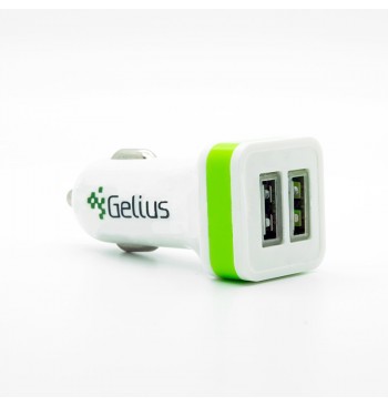 АЗУ 2USB Gelius Gold Edition 2.4A White/Green