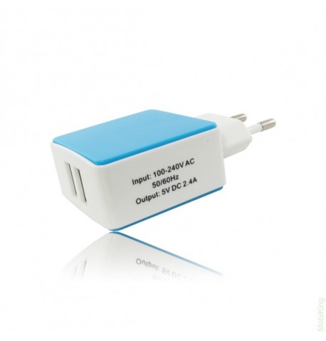 СЗУ 2USB Gelius Gold Edition 2.4A White/Blue